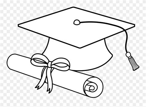 Download Flying Graduation Caps Clip Art Cap Line Diploma And Cap