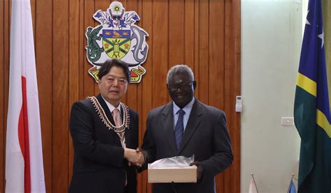 Japans Foreign Minister Pays Official Visit To Prime Minister Hon
