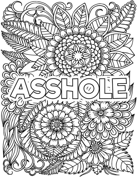 5 Adult Swear Words Coloring Book Pages Etsy