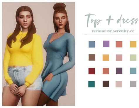Collar Top Kitty Dress Recolor At Ghostbouquet The Sims 4 Catalog