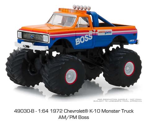 Greenlight 1972 Chevrolet K 10 Monster Truck Am Pm Boss 164 Diecast