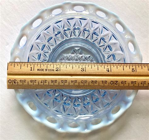 Imperial Glass Ohio Laced Edge Blue Opalescent Katy Blue Etsy