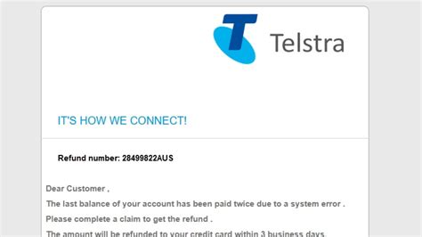 warning issued over telstra refund email scam circulating among australians au