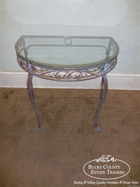 Throughout time, many historic forms of the english language have fallen of. Salterini Vintage Wrought Iron Demilune Patio Table (With ...