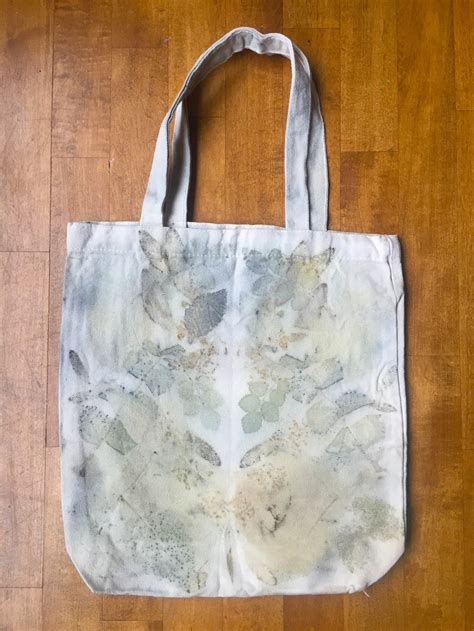 Medium Ecoprint Canvas Tote Bag Etsy