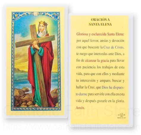Oracion A Santa Elena Laminated Spanish Prayer Cards 25 Pack