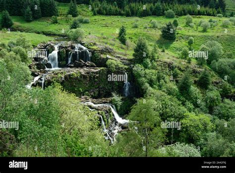 The Loup Of Fintry Waterfall Fintry Stirlingshire Scotland Stock Photo