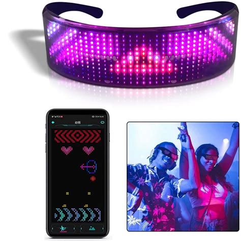 Full Color Shining Glasses Programmable Bluetooth 40 Rgb Glowing Led