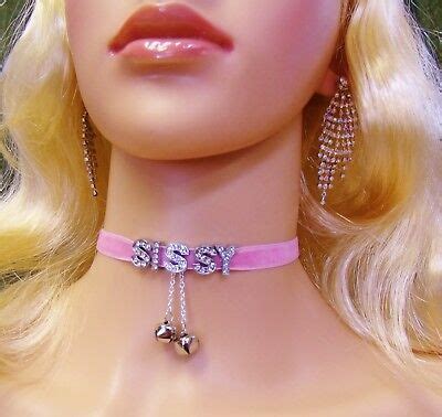 ANY SIZE Personalized Choker Pink Velvet SISSY Bells Plus Slut DDLG BDSM Black EBay