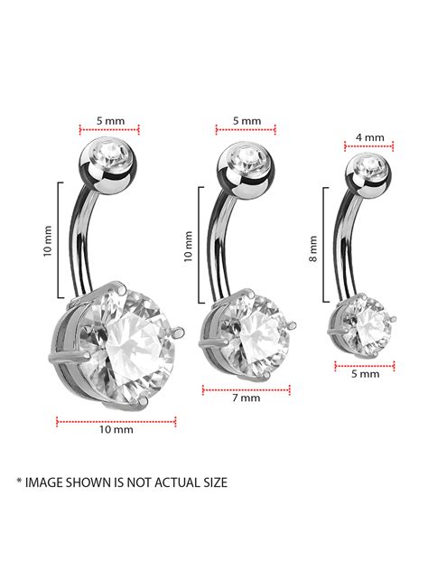Bodyj You Pc Belly Button Ring Set Mixed Size Round Cz G Navel Body
