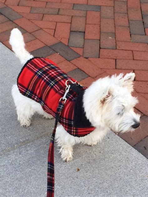 Westie Tartan Plaid Sherpa Lined Dog Jacket Dog Coat Dog Jackets Pet