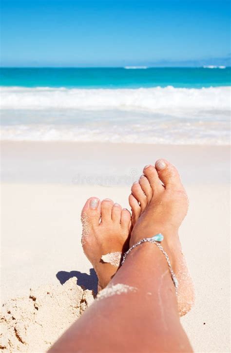Tan Legs On The Beach Stock Photo Image Of Long Suntanned
