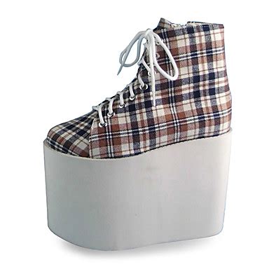 Looking for some stylish wedges? Handmade Scotland Checks Pattern Cotton 12cm Wedge Punk ...