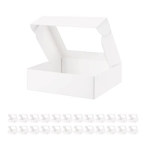 PACKHOME 25 Cookies Boxes 9x7x2 5 Inches White Bakery Boxes With