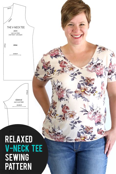 Relaxed V Neck Tee Pattern And Tutorial From It S Always Autumn J Conlon And Sons