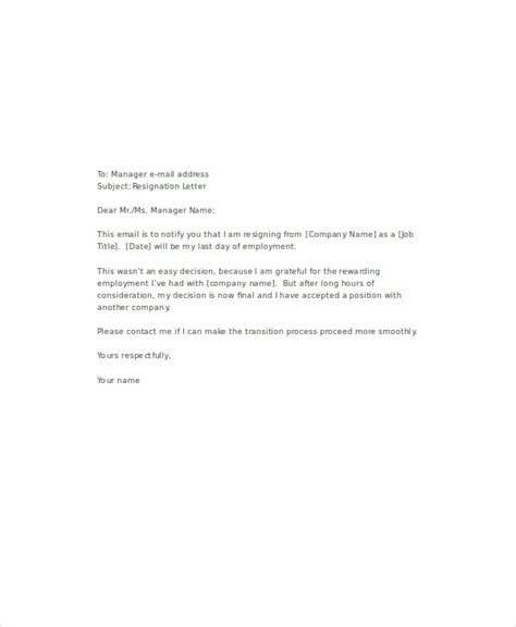 Build A Polite Resignation Email Template Free Sample Example