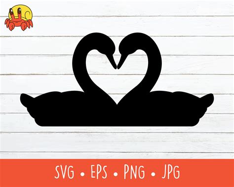 Love Swans Svg Vector Heart Shaped Swans Cut Archivo Para Etsy