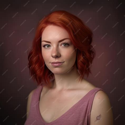 Premium Ai Image A Woman With Red Hair And A Tattoo On Her Shoulder