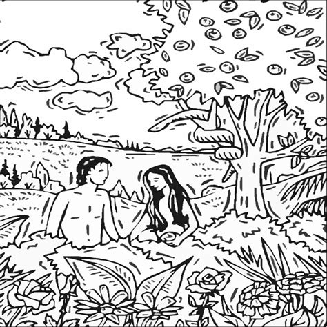 The Garden Of Eden Story Coloring Page Coloring Pages