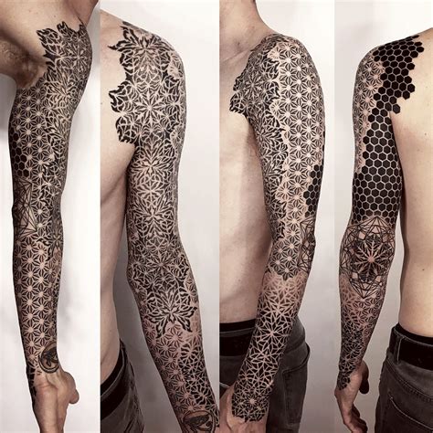 Brandon Crone Geometry Tattoo Geometric Sleeve Tattoo Hexagon Tattoo
