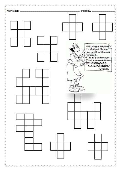 Aquí tienes una lista de las competencias de matemáticas para los estudiantes en preescolar. Crucigramas matemáticos para rellenar (dependiendo del ...