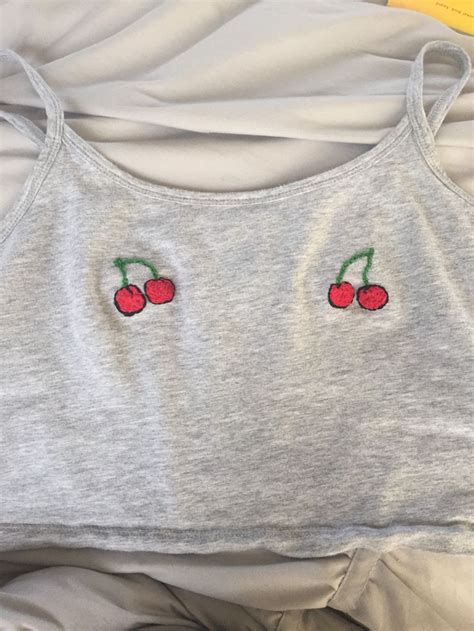 Cherry Cropped Top By Cosmicneedleart On Etsy Listing 588637732 Cherry