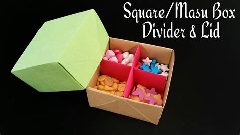 How To Make A Paper Square Masut Box With Divider And Lid