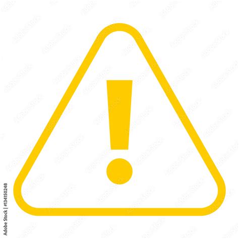 Yellow Triangle Exclamation Mark Icon Warning Sign Attention But Stock
