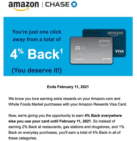 Discover the benefits of various credit cards offered by amazon, including the amazon rewards visa card, the amazon.com store card. Expired Chase Amazon Prime Card: Get 4% or 3% or 2% Back Everywhere With No Limits (Thru ...