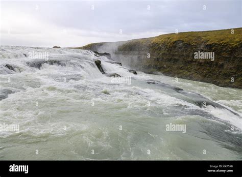 Gullfoss Waterfall Over Olfusa River In Iceland Stock Photo Alamy