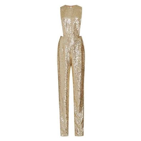 Naeem Khan Sequined Jumpsuit With Jewel Neckline Liked On Polyvore