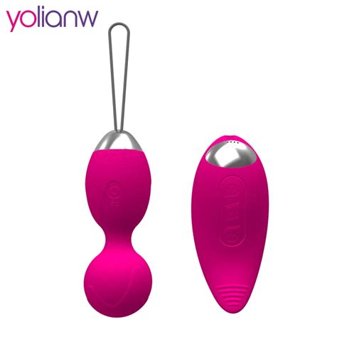 Yolianw Silicone Kegel Balls Vaginal Tight Exercise Vibrating Eggs Remote Control Geisha Ball