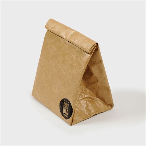 Brown Paper Bag Insulated Lunch Bag With Magnetic Fastening Luckies