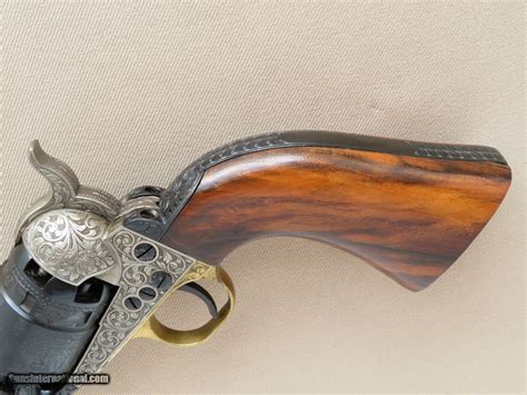 Italian Made Uberti Colt 1860 Army Engraved With Walnut Grips 44 Cal