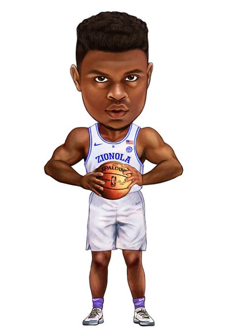 Basketball Caricature From Photos Head And Shoulders Colored