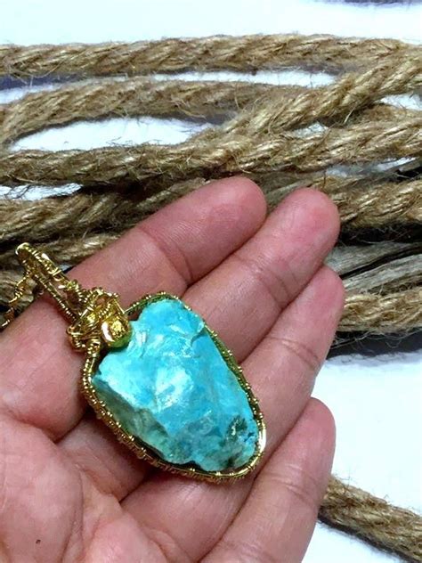 Turquoise Necklace Natural Raw Crystals Jewelry Sleeping Etsy