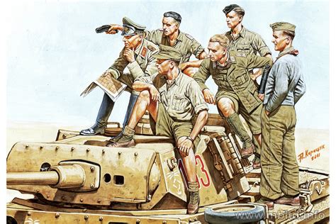 Rommel And German Tank Crew Dak Ww Ii Era