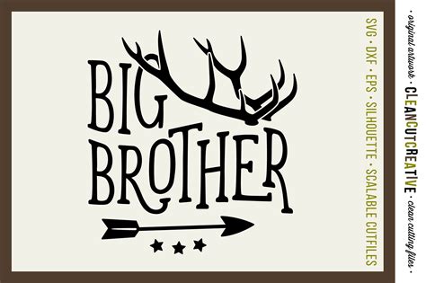 The free svg snowman snowflake initial monogram stencil cut files are available for free in my resource library, a bonus for email. BIG BROTHER cutfile design with antlers and arrow - SVG ...