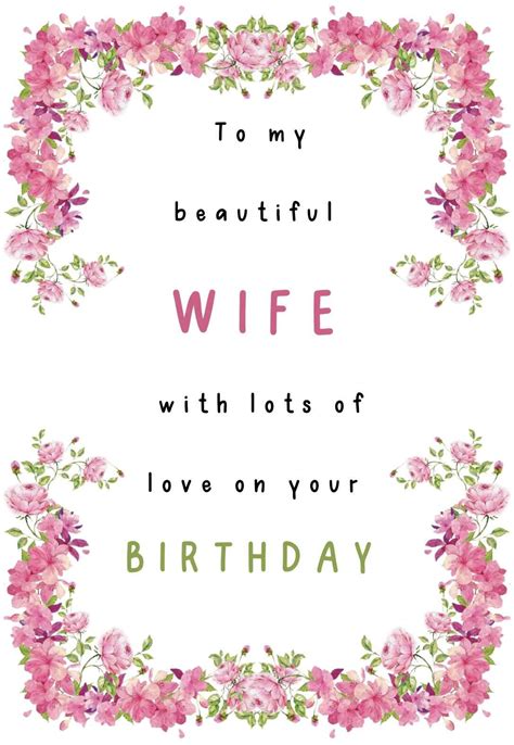 birthday cards for a wife — printbirthday cards