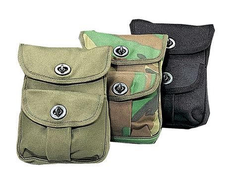 Canvas 2 Pocket Ammo Pouches Hunting Ammunition Pouch Black Camo O