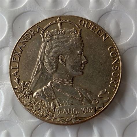 GB EDWARD VII ALEXANDRA QUEEN CONSORT CORONATION MEDAL Silver Copy Coin In Non Currency