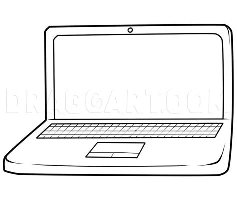 How To Draw A Laptop Coloring Page Trace Drawing