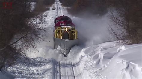 Train Vs Snow Trains Plowing Snow Youtube