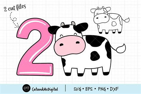 Cow Girl Birthday Graphic By CatAndMe Creative Fabrica