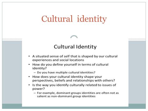 Cultural identity - online presentation
