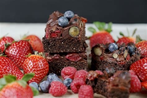 Schokoladen Beeren Brownies ohne Mehl Mrs Flury