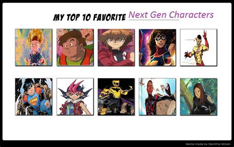 Top 10 Favorite Next Gen Characters By Coleroboman On Deviantart