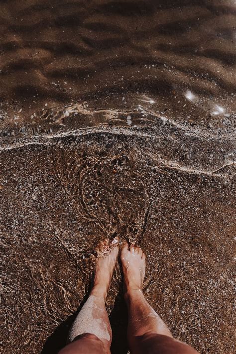 Playa caucásico piernas océano persona arena mar verano agua