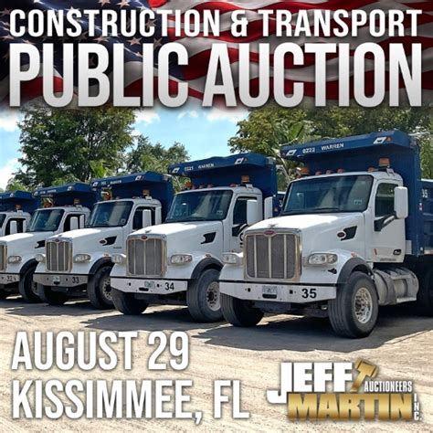 Jeff Martin Auctioneers Inc Auction Catalog Kissimmee Florida Const