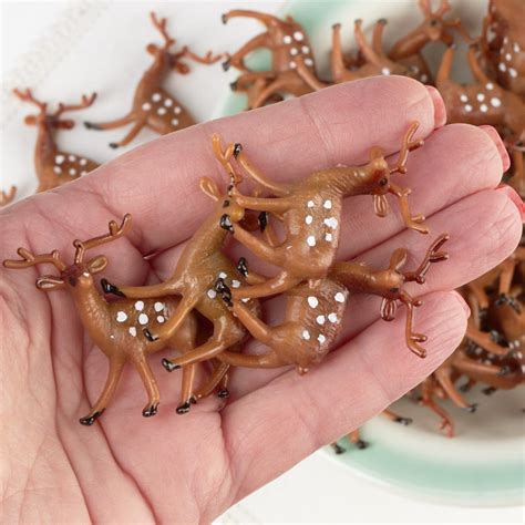 Bulk Miniature Plastic Deer Christmas Miniatures Christmas And